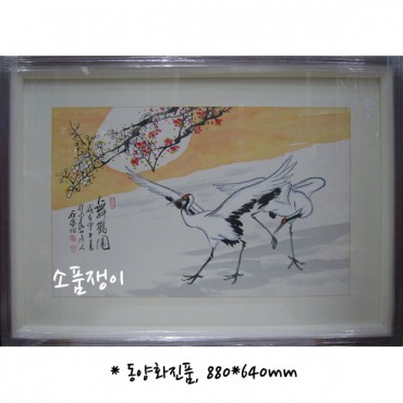 쌍학-석천,진품